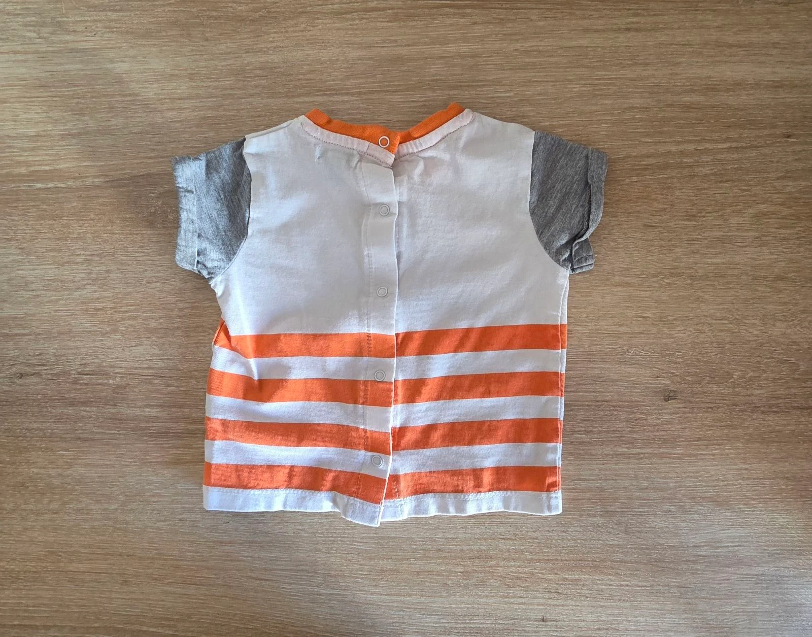 T-shirt listrado com estampa de monstro Kiabi Tamanho 3 meses 56-62 cm – photo 3